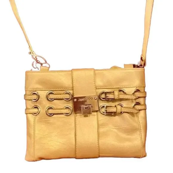 Authentic JC Jimmy Choo Gold/Yellow mini Crossbody shoulder bag - Picture 2 of 5